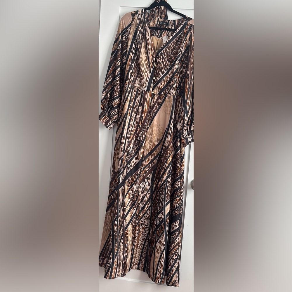 Animal Print Long Sleeve Dress